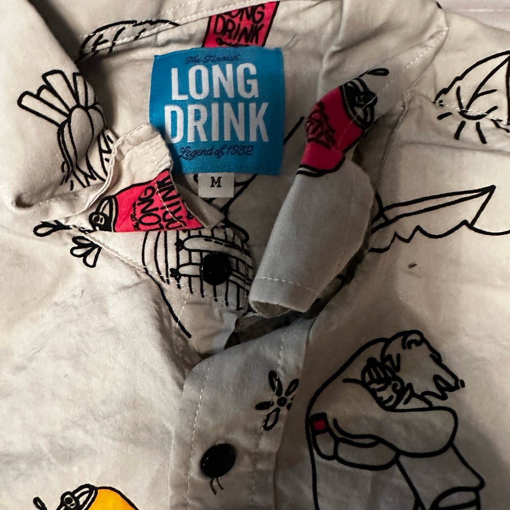 Long Drink Hawaiian Shirt size Men’s Medium